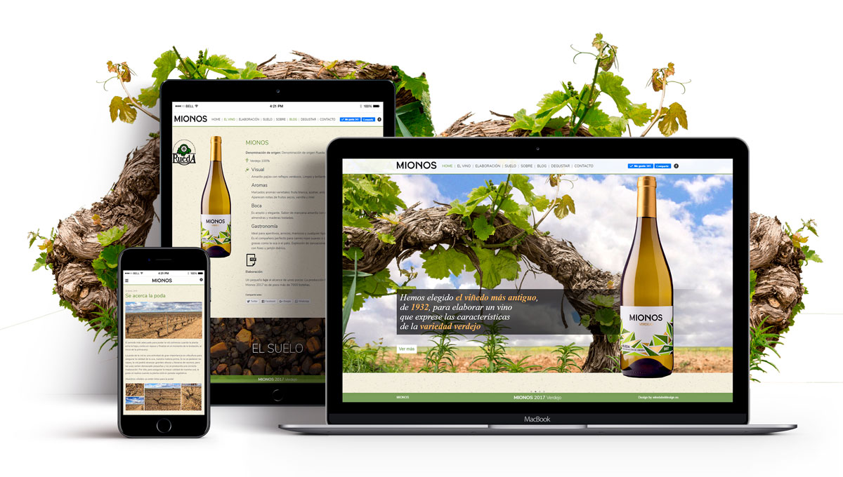 Diseño de pagina web para el vino verdejo MIONOS
